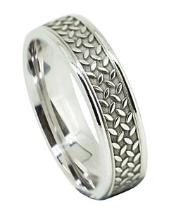 6mm Wedding Ring W7503 | Gents Pattern - Laser Engraving Wedding Ring